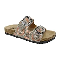 Pop Rinto Womens Adjustable Strap Footbed Sandals