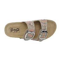 Pop Rinto Womens Adjustable Strap Footbed Sandals