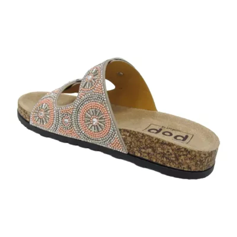 Pop Rinto Womens Adjustable Strap Footbed Sandals