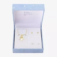 Gratitude & Grace Virgin Mary Charm Girls Cubic Zirconia 14K Gold Over Brass Cross 3-pc. Jewelry Set