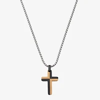 J.P. Army Mens Stainless Steel Cross 24 Inch Pendant Necklace