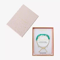 Footnotes Paw Womens Green Agate 14K Gold Over Brass Bolo Bracelet