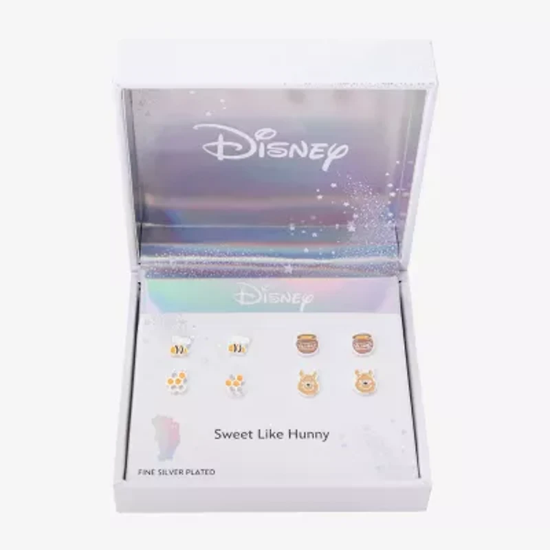 Disney Classics Womens Winnie The Pooh 4 Pair Earring Set