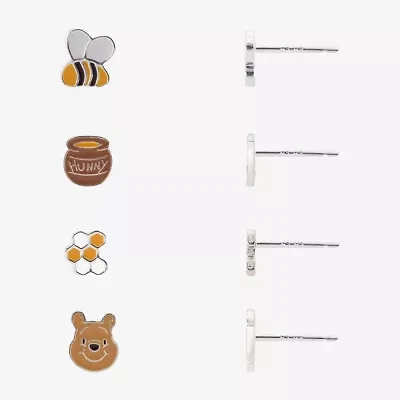 Disney Classics Womens Winnie The Pooh 4 Pair Earring Set