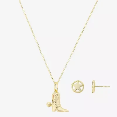 Disney Classics Cowboy Boot Womens 10K Gold Over Brass Star Toy Story Woody 2-pc. Jewelry Set