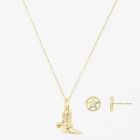 Disney Classics Cowboy Boot Womens 10K Gold Over Brass Star Toy Story Woody 2-pc. Jewelry Set