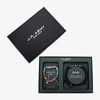 J.P. Army Daddy'S Girl & Dad Beaded Bolo\N Mens Multi Color Pure Silver Over Brass Bracelet Set