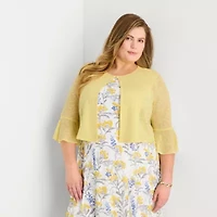 Perceptions Womens Plus Floral Jacket Dress