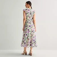 Sam And Jess Womens Petite Sleeveless Floral Maxi Dress