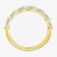 (F / Vs2) Womens 1/2 CT. T.W. Lab Grown White Diamond 10K Gold Anniversary Band