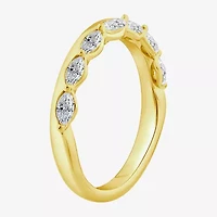 (F / Vs2) Womens 1/2 CT. T.W. Lab Grown White Diamond 10K Gold Anniversary Band