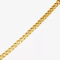 Mens 14K Gold Over Stainless Steel Solid 8 3/4 Inch Link Bracelet