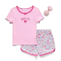BTween Little & Big Kid Girls Round Neck Short Sleeve 2-pc. Pajama Set