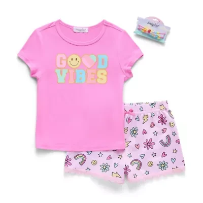 Btween Toddler Girls Crew Neck Short Sleeve 2-pc. Pajama Set