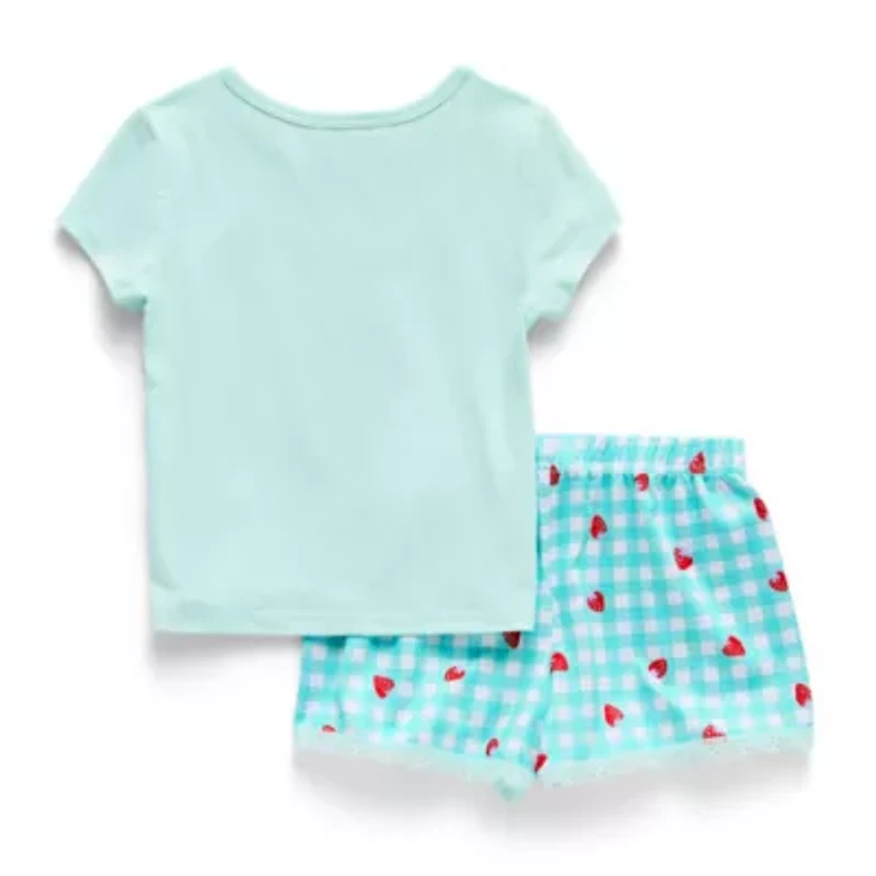 Btween Toddler Girls Round Neck Short Sleeve 2-pc. Pajama Sets