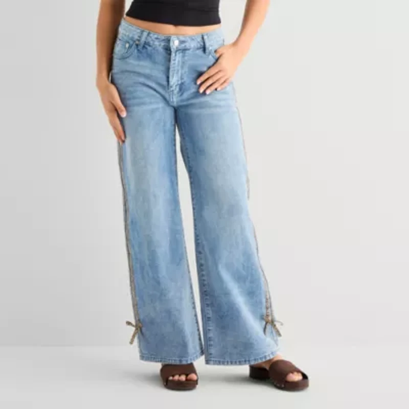 Forever 21 Womens Juniors Mid Rise Loose Fit Jean