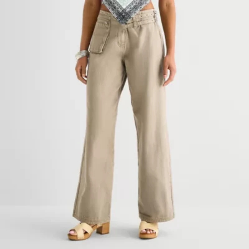 Forever 21 Womens Juniors Wide Leg Flat Front Pant