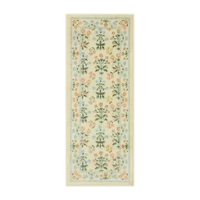 Maples Multi Floral Ivory Indoor Rectangular Runner