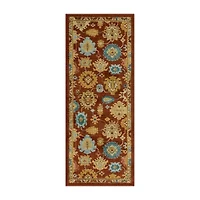 Maples Persian Red Floral Indoor Rectangular Runner