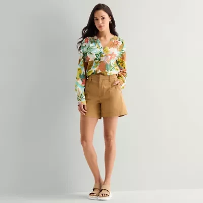 St. John's Bay Womens Pleated Short