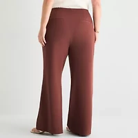 Bold Elements Womens Plus Wide Leg High Rise Trouser