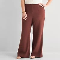 Bold Elements Womens Plus Wide Leg High Rise Trouser