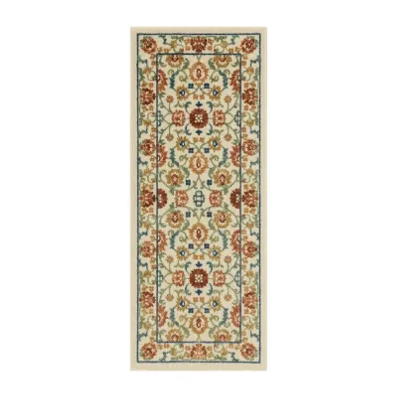 Maples Persian Tan Floral Indoor Rectangular Runner