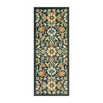 Maples Multi Floral Navy Indoor Rectangular Runner