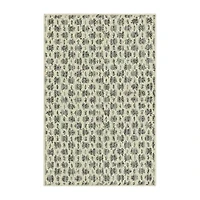 Maples Tiled Pebble Gray Indoor Rectangular Accent Rug
