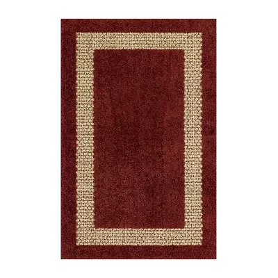 Maples Solid Cut and Loop Indoor Rectangular Accent Rug