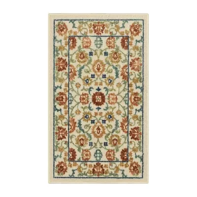 Maples Persian Tan Floral Indoor Rectangular Accent Rug