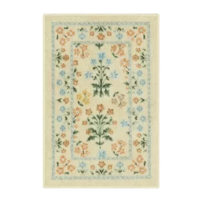 Maples Multi Floral Ivory Indoor Rectangular Accent Rug