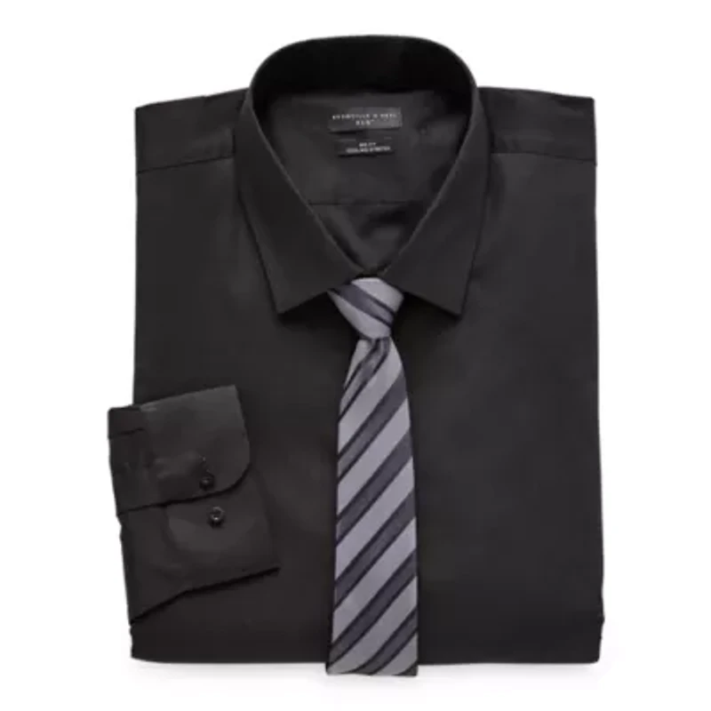 Shaquille O'Neal XLG™ Big And Tall Mens Button Down Dress Shirt + Tie Set
