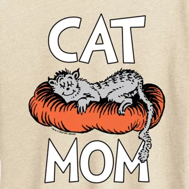 Cat Mom Womens Crew Neck Short Sleeve Classic Fit Dr. Seuss Graphic T-Shirt