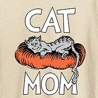 Cat Mom Womens Crew Neck Short Sleeve Classic Fit Dr. Seuss Graphic T-Shirt
