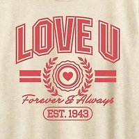 Love U Womens Crew Neck Short Sleeve Classic Fit Graphic T-Shirt