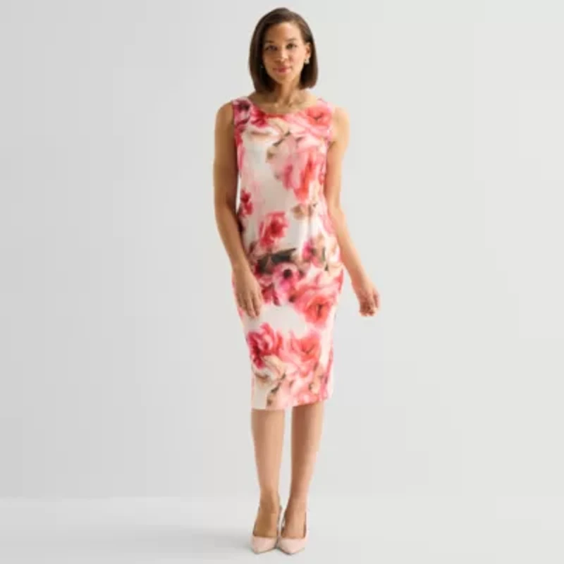 Maya Brooke Womens Floral Jacket Dress