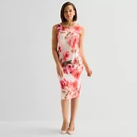 Maya Brooke Womens Floral Jacket Dress