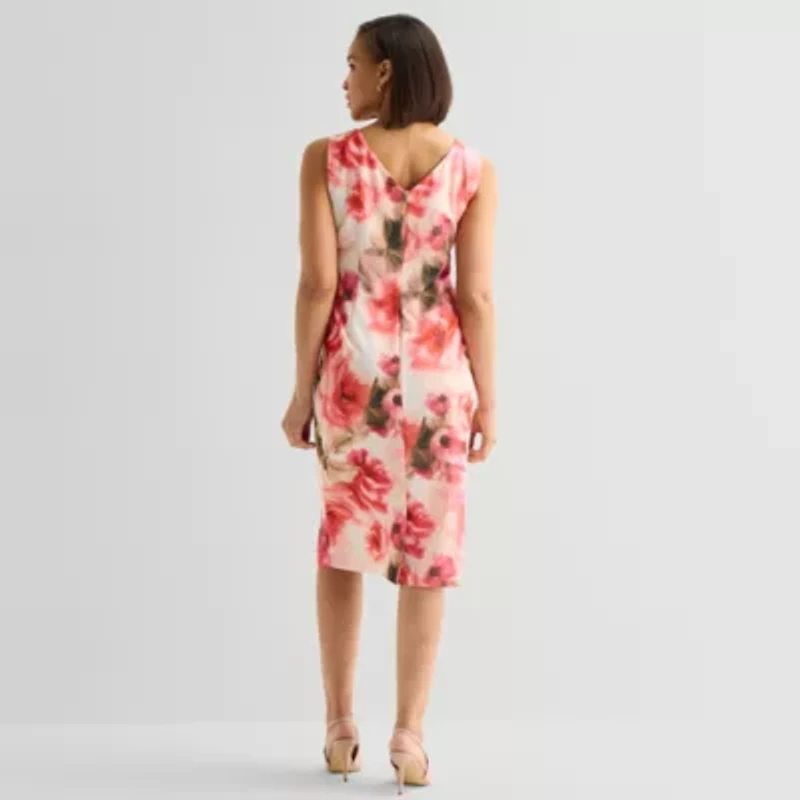 Maya Brooke Womens Floral Jacket Dress