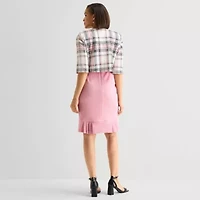 Maya Brooke Womens Plaid Jacket Dress