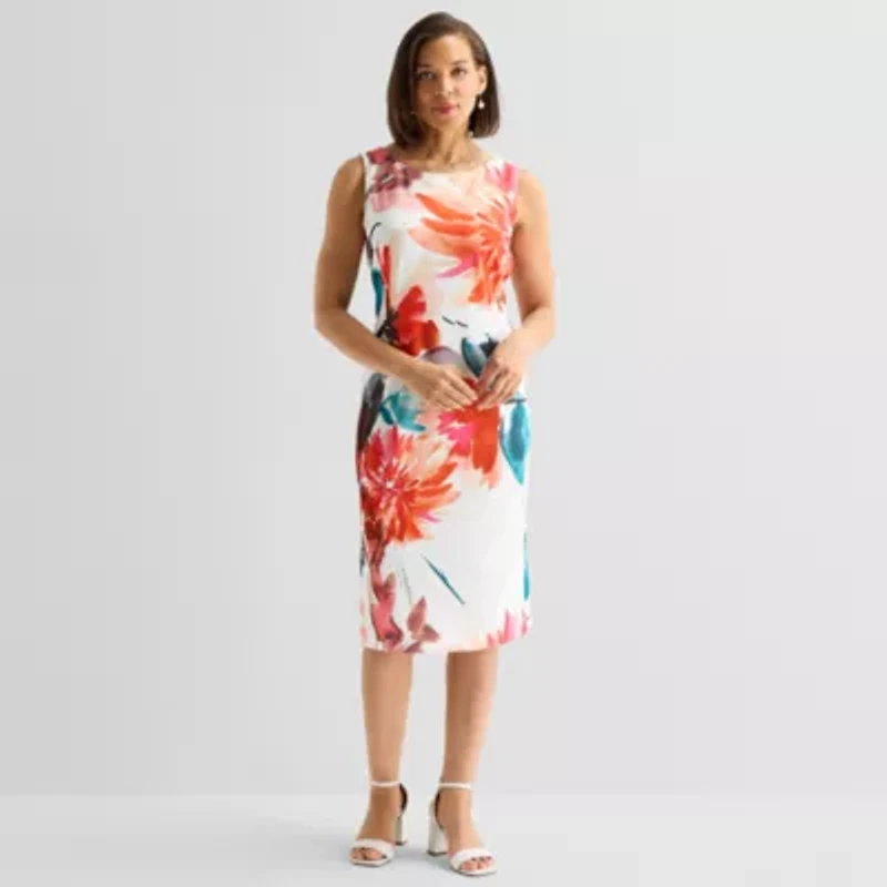 Maya Brooke Womens Floral Jacket Dress