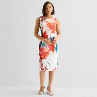 Maya Brooke Womens Floral Jacket Dress