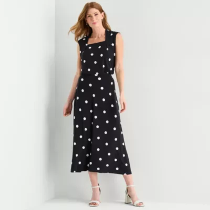 Black Label by Evan-Picone Womens Square Neck Sleeveless Blouse