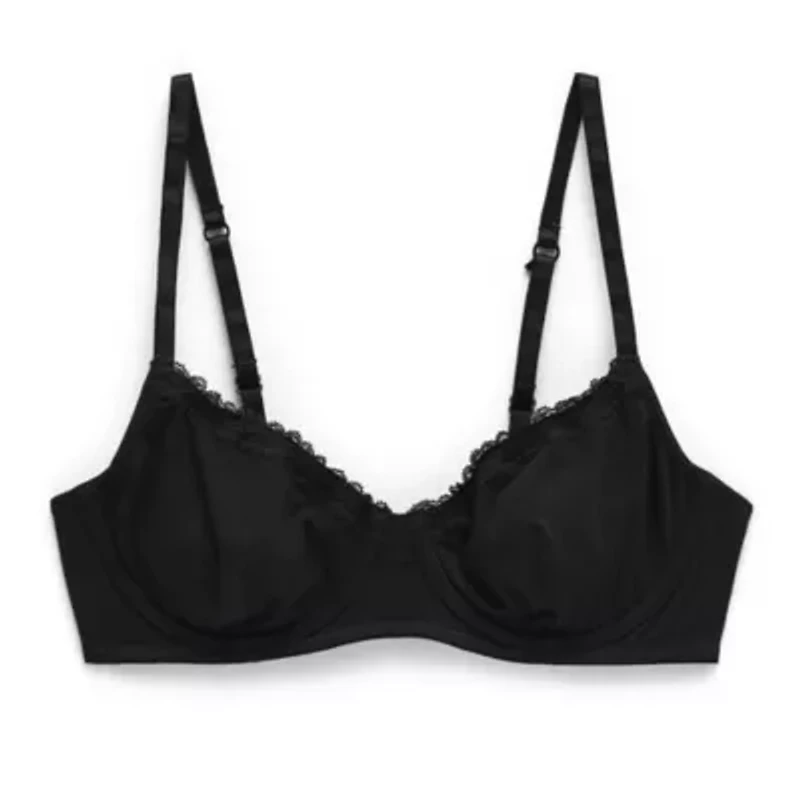 Arizona Body Cotton with Lace Unlined Balconette Bra