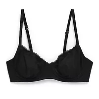 Arizona Body Cotton with Lace Unlined Balconette Bra