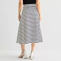 Liz Claiborne Womens Mid Rise Midi A-Line Skirt