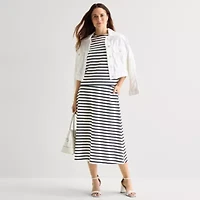 Liz Claiborne Womens Mid Rise Midi A-Line Skirt