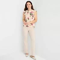 Liz Claiborne Womens Crew Neck Sleeveless Blouse