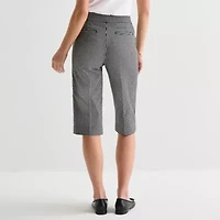 Liz Claiborne Lisa Womens Stretch Fabric Straight Mid Rise Capri Pant