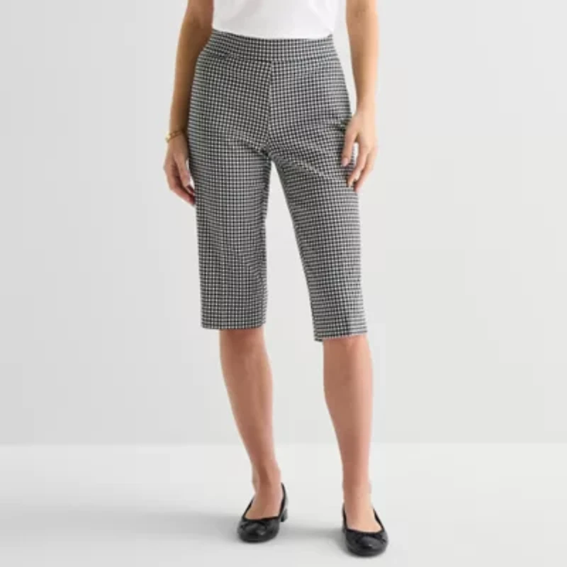 Liz Claiborne Lisa Womens Stretch Fabric Straight Mid Rise Capri Pant